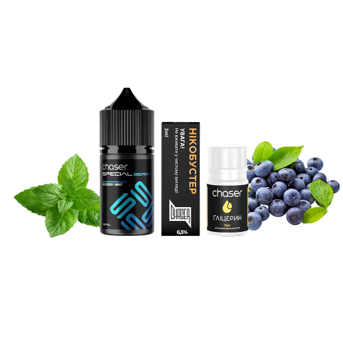 Жидкость Chaser Salt Special Berry Bilberry Mint 30 мл 65 мг Черника Мята Самозамес