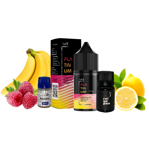 Жидкость WES Salt Platinum Raspberry Banana Lemon 30 мл 50 мг Малина Банан Лимон Самозамес