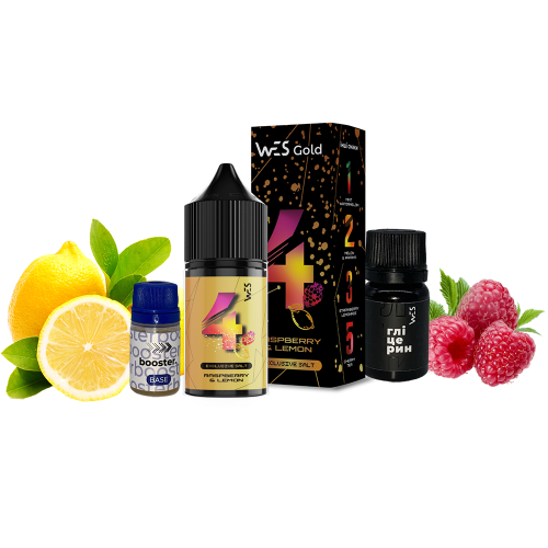 Жидкость WES Salt Gold RaspberyLemon 30 мл 50 мг Малина Лимон Самозамес