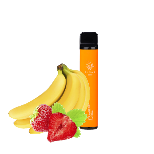 Elf Bar 1500 Strawberry Banana (Клубника Банан) Одноразовый POD
