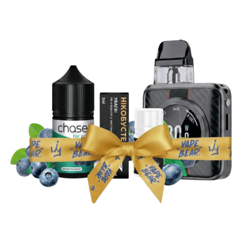 Стартовый набор Vaporesso XROS 5 NANO 1600 Black Satin + Chaser Blueberry Menthol Ultra 50 мг, 30 мл Черника Ментол