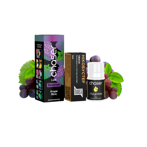 Жидкость Chaser Salt Lux Grape Mint Ultra 30 мл 65 мг Виноград Мята Самозамес