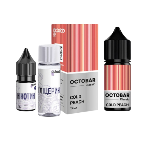 Жидкость Octobar Classic Salt Cold Peach 30 мл 50 мг Персик Лед Самозамес