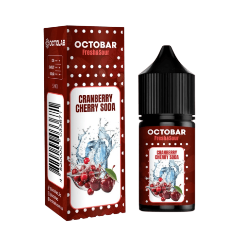 Жидкость Octobar Fresh & Sour Salt Cranberry Cherry Soda 10 мл 50 мг Клюква Вишня Содовая Самозамес