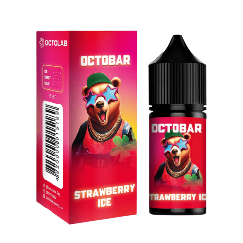 Жидкость Octobar NFT Salt Strawberry Ice 30 мл 50 мг Клубника Лед Самозамес