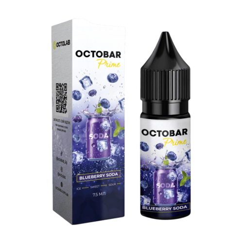Жидкость Octobar Prime Salt Blueberry Soda 15 мл 50 мг Черника Содовая Самозамес