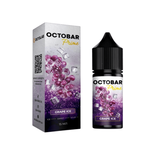 Жидкость Octobar Prime Salt Grape Ice 30 мл 50 мг Виноградный Лед Самозамес