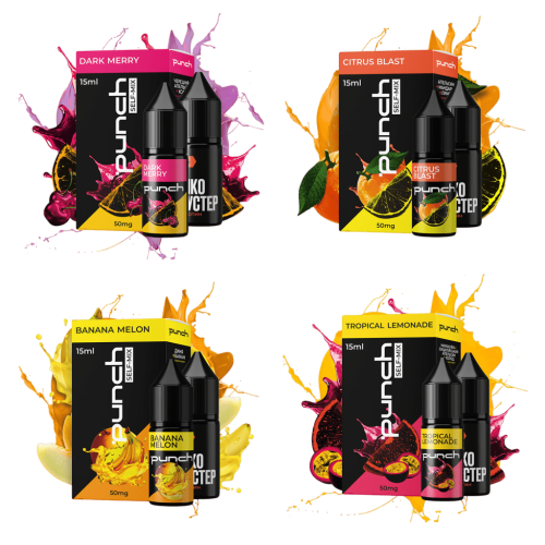 Жидкость Punch Salt Fruit rush 15 мл 50 мг Киви Лимон Персик Самозамес