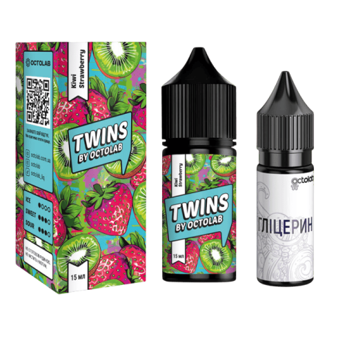 Жидкость Twins Hard Salt Kiwi Strawberry 30 мл 65 мг Киви Клубника Самозамес