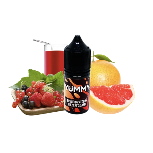 Рідина YUMMY Salt Grapefruit Juice With Berries 30 мл 50 мг Грейпфрутовий сік із ягодами