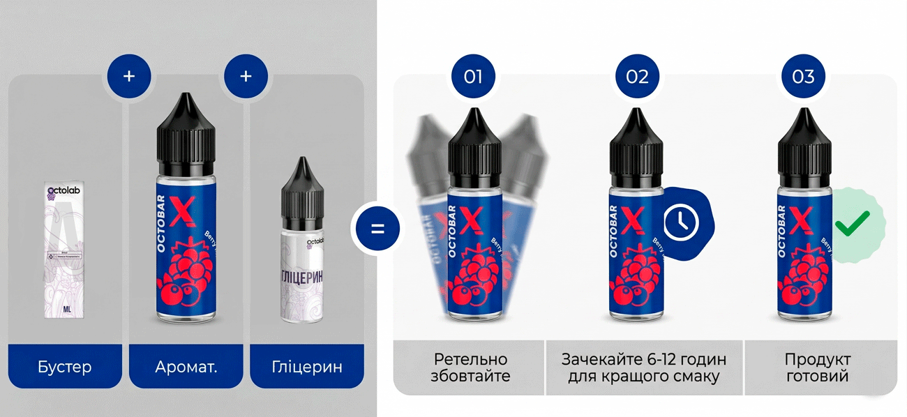 смешать и залить жижу Octobar X смешать и залить жижу Octobar X